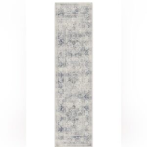 Ruggable Sarrah Blue Quartz Machine Washable Runner with pad 2.5’x10’